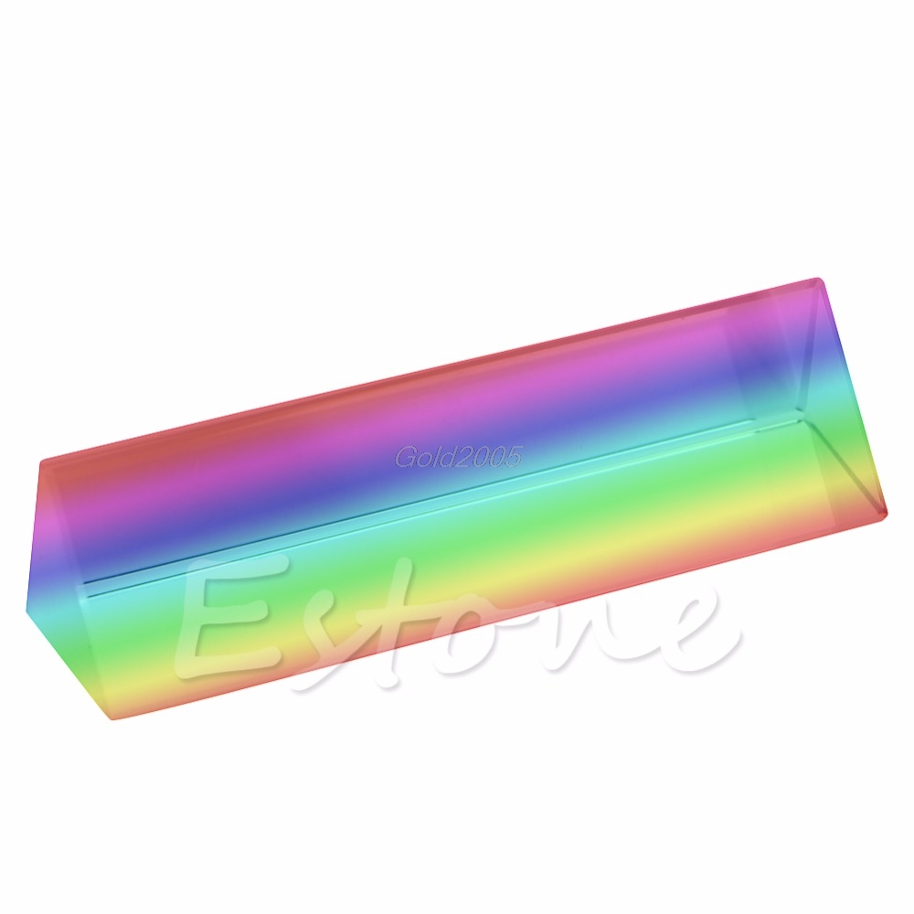 10cm 4" Optical Glass Triple Triangular Prism Physics Teaching Light Spectrum G05 Whosale&DropShip