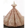 vestidos de 15 años Quinceanera Dresses with Rose Gold Sequin Applique Sweet 16 Dress Off the Shoulder Pageant Gowns