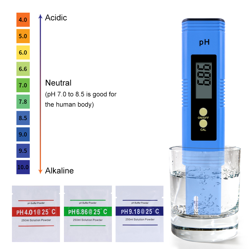 yieryi LCD Digital pH Meter 0.00~14.00 Mini Water Quality Tester for Aquarium Swimming Pool Water Wine Urine 2~3 pack powder