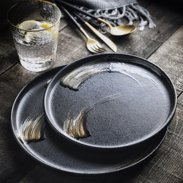 ANTOWALL Round Flat Plate Ceramic Dinner Dish Buffet Steak Restaurant Plate Wholesale