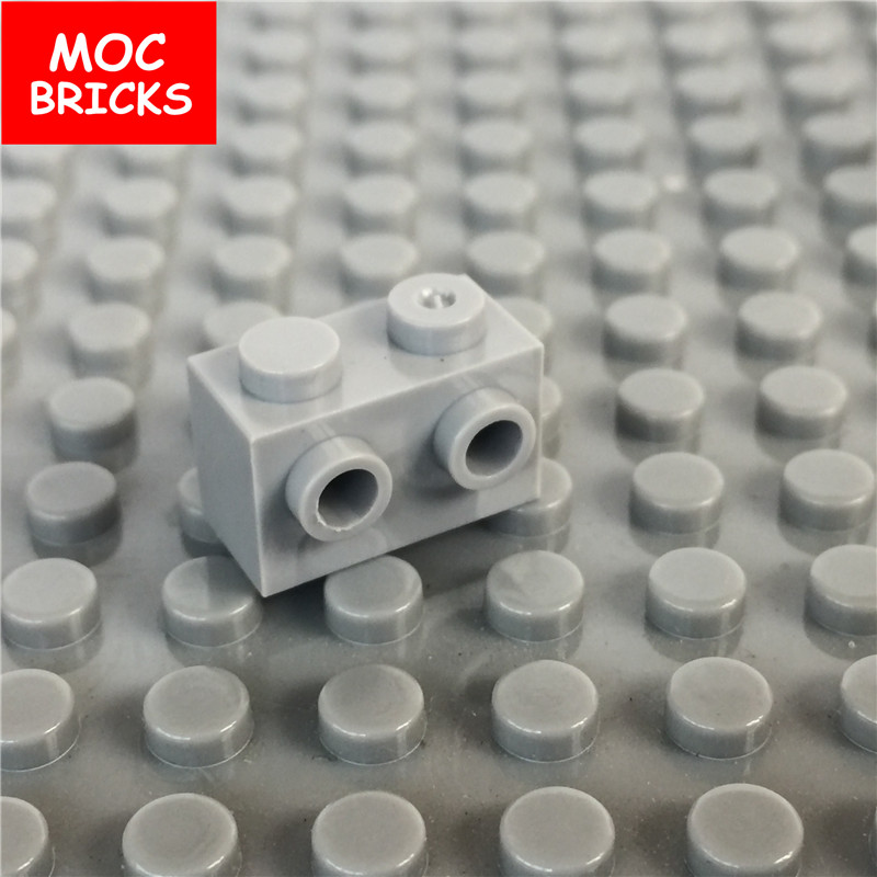 10pcs/lot MOC Bricks Light gray & Brown 1x2 modified brick studs on 1 side fit with 11211 Building Blocks DIY Toys kids gifts