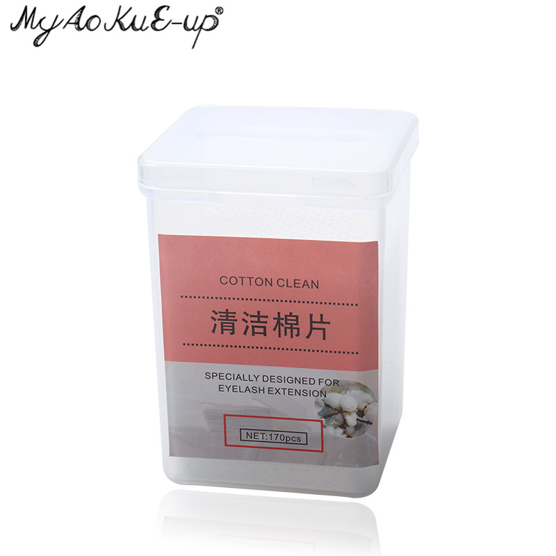 Eyelash Glue Remover Cotton Wipes 200 pcs/ box Cleaner glue gel nail tips polish Soft Paper Wipes Pad eyelash make up Tools