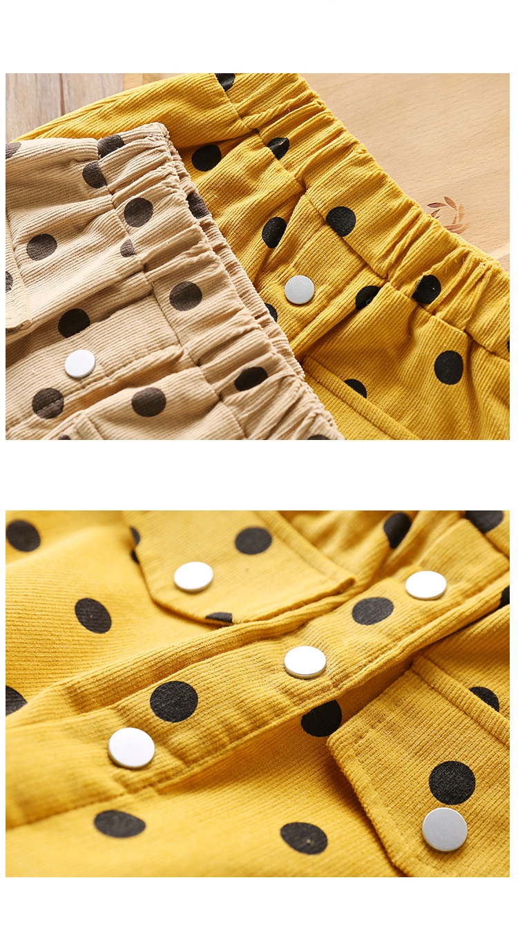 FOCUSNORM 3-8Y Fashion Autumn Kids Girls Skirts Polka Dot Print Elastic High Waist A-Line Mini Skirts 2 Colors