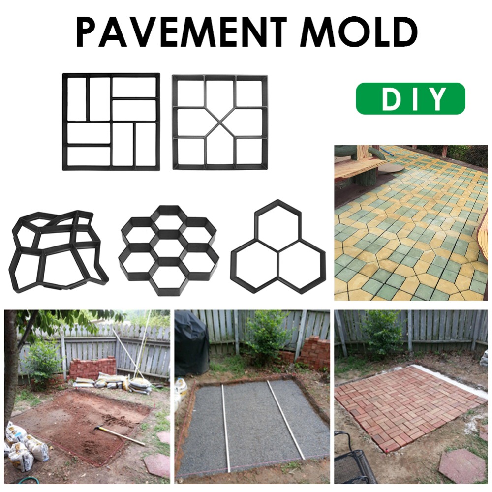 Path Maker Mold Reusable Concrete Cement Stone Design Paver Walk Mould DIY Paving Concrete Brick Courtyard Road Pavement Mold