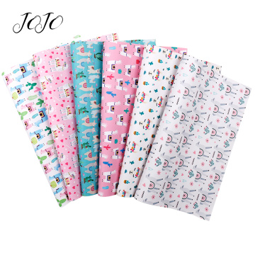 JOJO BOWS 22*30cm 1pc Faux Synthetic Leather Fabric For Needlework Alpaca Printed Sheets DIY Hair Bows Home Decor Apparel Sewing