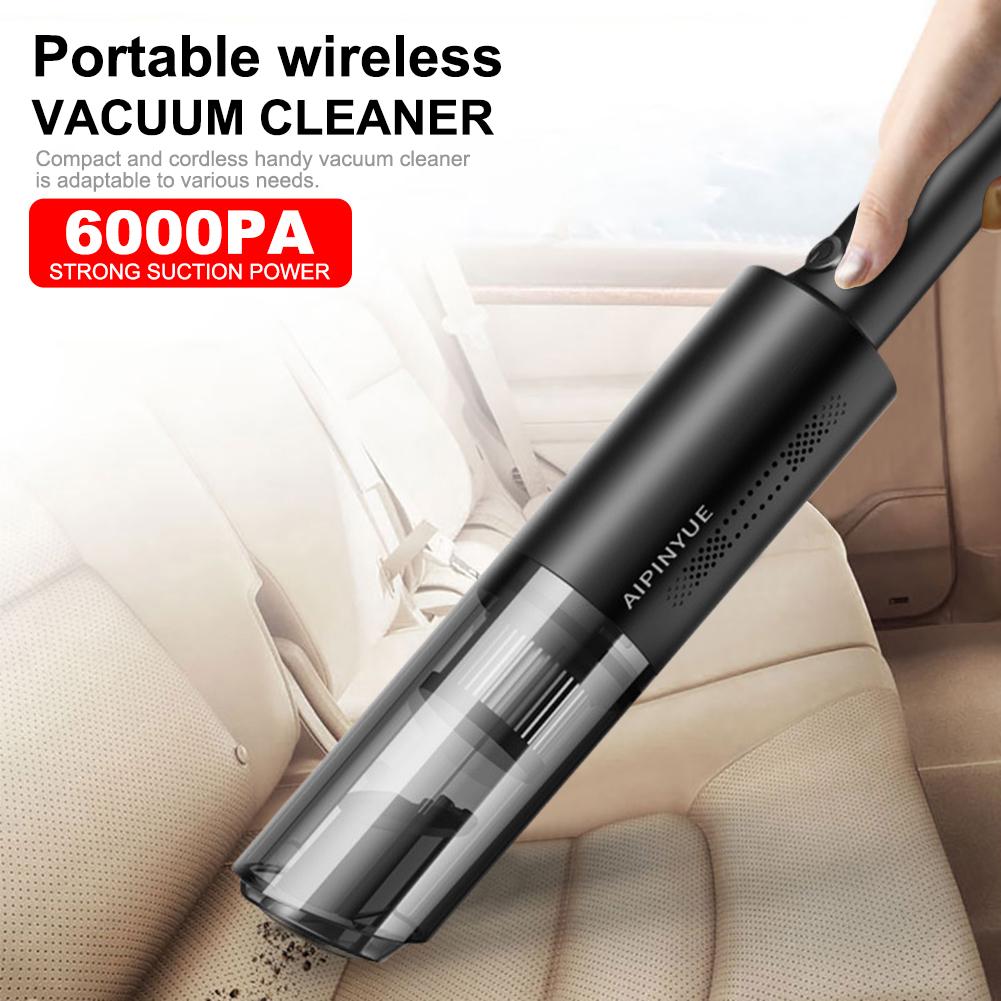 6000PA Handheld Cordless Car Vacuum Cleaner Rechargeable Vacuum Cleaner 7.4v 120W USB Portable Car Cleaner Aspirateur Voiture