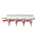 2/3/4 Way CO2 Air Gas Distribution Manifold Splitter Draft Beer Kegerator With Check Valves Homebrew Beer Brewing Tool