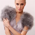 Bridals Black/White Fur Fur Bolero Jackets And Shrugs For Weddings Real Fur Shawl Women Genuine Ostrich Feather Fur Wrap Poncho
