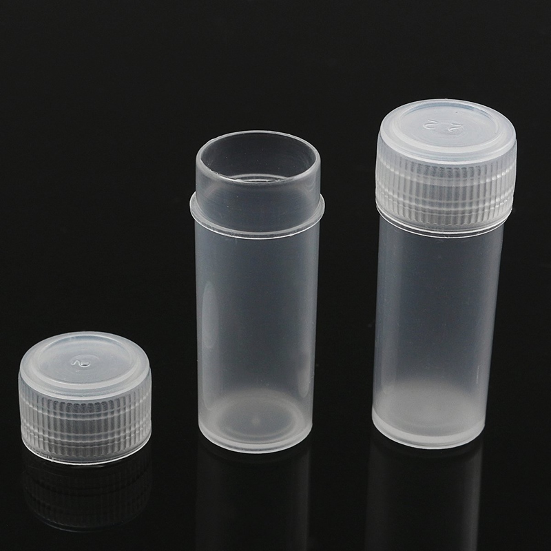 Kicute 50Pcs 5g Transparent Volume Plastic Sample Bottle 5ML Small Bottle Vial Home Storage Container Lab Sample Collection