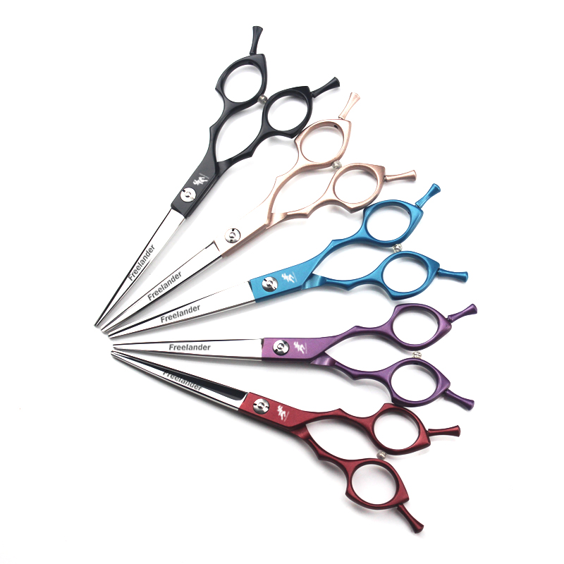 6.5 inch pet hairdressing scissors five-color pet scissors cutting Scissors double tail curved scissors