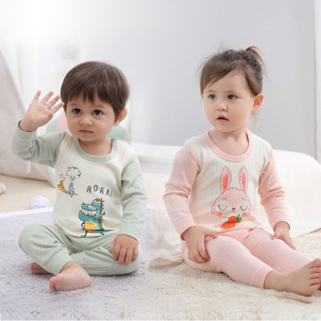 100% Cotton Baby Underwear Sets Children's Pajamas 2 3 4 5T Girl Boy Winter Clothes Long Johns Sleepwear