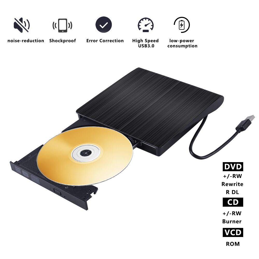 External Cd Dvd Drive With Case Usb 3.0 Optical Drive Portable Slim Cd Rw Rom Drive Player Burner Writer Rewriter High Speed F