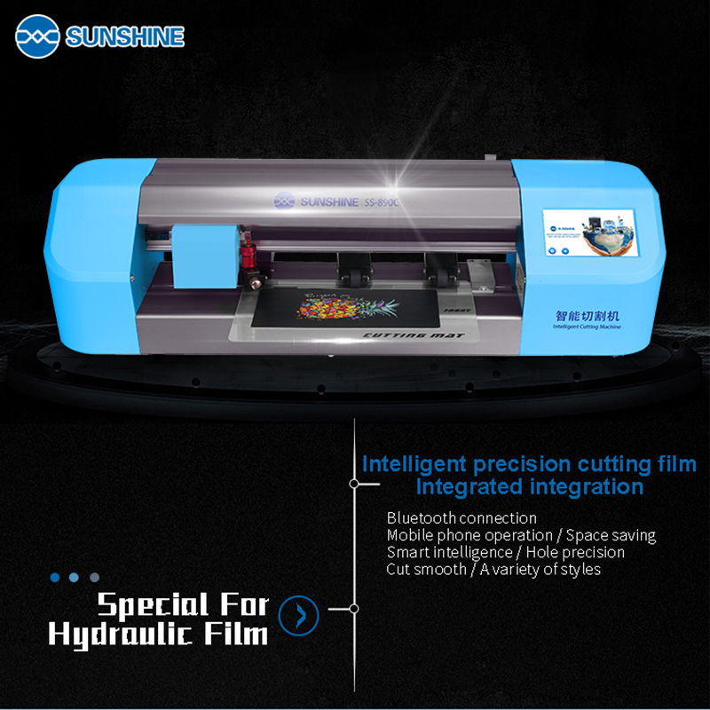 SUNSHINE SS-890C Auto Cutting Machine SS-057 SS-057B Flexible Hydrogel Film for Screen Front Protective Back Film Cut sticker