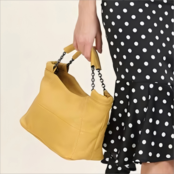Leather women's chain shoulder bag