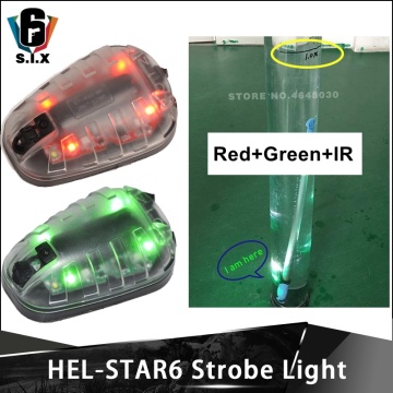 Element Airsoft Helmet Flashlight HEL STAR 6 Gen II Signal Green Red IR Strobe Light Military Helmet Light Survival lamp
