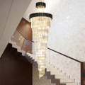 Stair crystal chandelier luxury jump floor revolving building in the villa hall long chandelier
