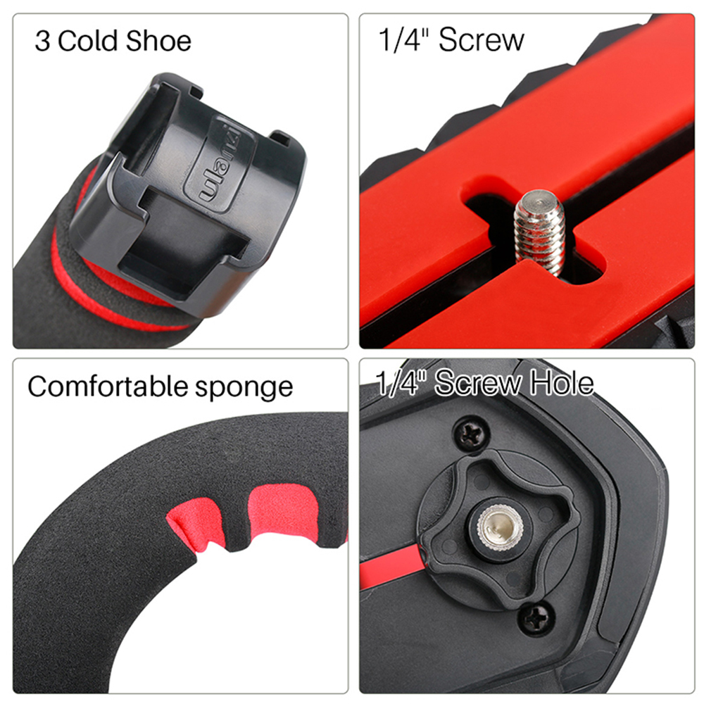 Ulanzi U-Grip PRO U Shape Bracket Video Handheld Stabilizer Grip Holder w/ 1/4" Screw Cold Shoe Mount for DSLR Camera Camcorder
