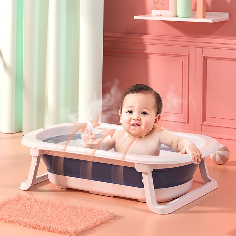 Folding Bathtub Baby Folding Bath Temperature Sensitive Household Thickening Large Newborn Children Bathing Bathtub Baby Bathtub