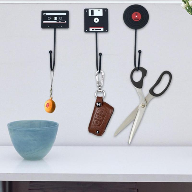 On The Wall Coat Key Holder Rack Minimalist Home Home Storage Key Decorative Hooks UK Retro Tape Disk Hanger Hooks
