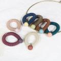 1Pcs New Fashion Grinding Ball Telephone Line Hair Cords Headwear Ornaments High Quality Color Girl Hair Accessories Gift