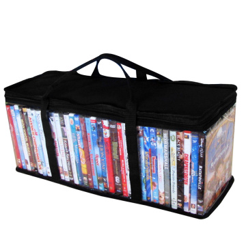 Dustproof DVD Carrying Clear Zipper CD Holder Protective Portable With Handle Storage Bag Organizer Oxford Cloth Large Video