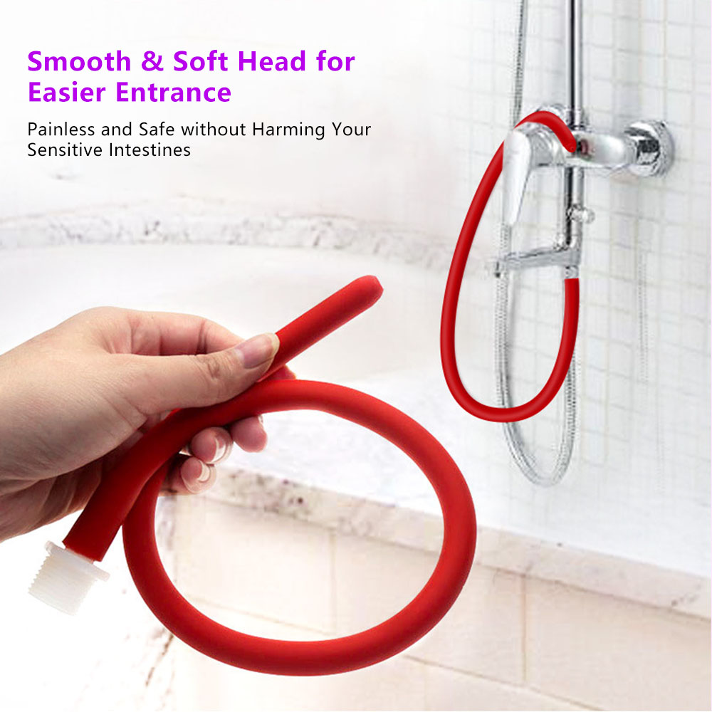 50/100CM Silicone Enema Nozzle Washing Anal Cleaning Shower Tool Douche Anal Shower Tube Wash Bidet Hose Enema Douche System set