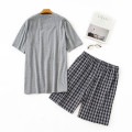 2021 Summer Plus size 2-Piece Men Casual Pajama sets Cotton Sleepwear suit Men's O-neck collar short sleeve t shirt & Half Pants