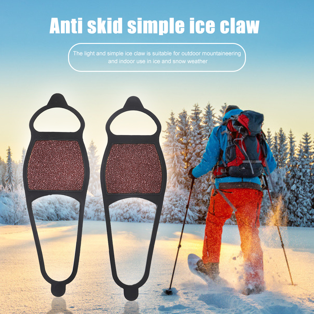 Anti-Slip Ice Shoes Spike Grips Cleats Outdoor Snowshoes Covers Crampons Outdoor Crampons Travelling Easy Carrying Portable Tool