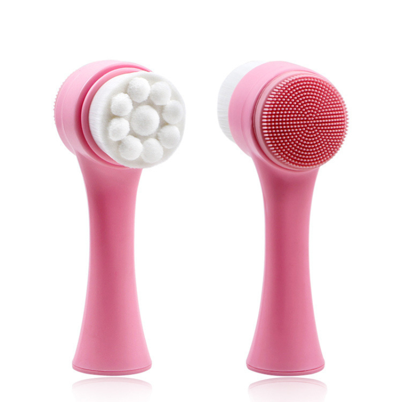 Double-sided Silicone Face Wash Brush, Makeup Remover And Blackhead Deep Cleaning Brush