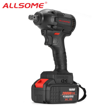 ALLSOME 168VF 520N.m 20800mah Brushless Wrench Li-ion Battery Electric Wrench Cordless Waterproof Impact Wrench Kit HT2896