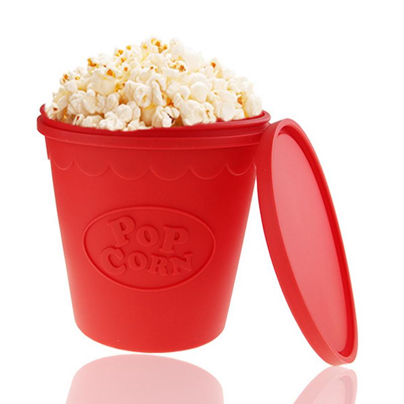 FDA Silicone Popcorn Bowl Home Microwaveable Pop Corn Maker Bowl Microwave Safe Popcorn Bakingwares Bucket