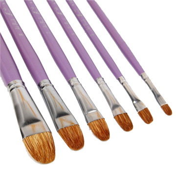 6pcs/Set,weasel hair brush Purple Dream row pen oil painting supplies tongue peak Painting Pen Art for Supplies Stationery