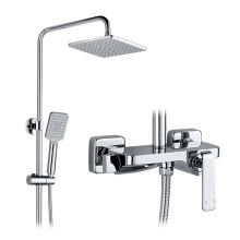 2021 new design 3 way single handle chrome rain shower mixer set bathroom fittings bath shower faucets system