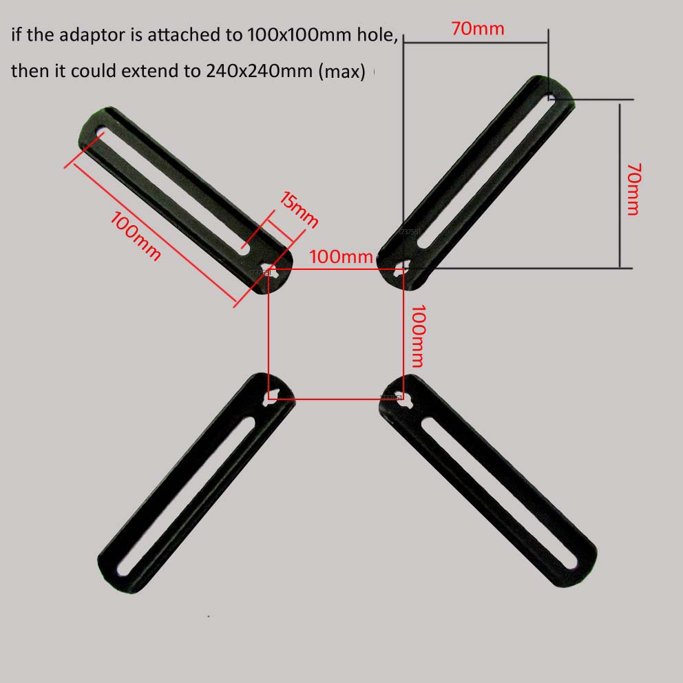 DL-AC100 VESA200 to 400X400 10-55" lcd tv mount adaptor monitor support extension pad tablet bracketv clamp Adaptor