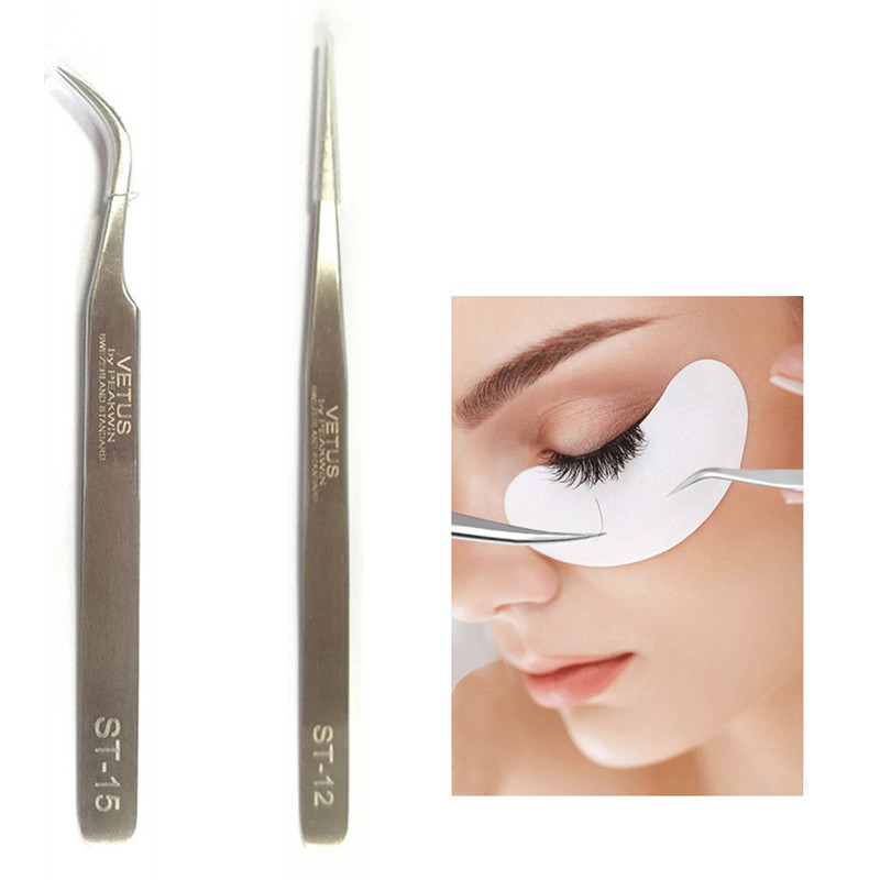 VETUS 100% Genuine Professional Eyelashes Extension Tools ST Series Ultra Precision Stainless Steel Tweezers Makeup Tool