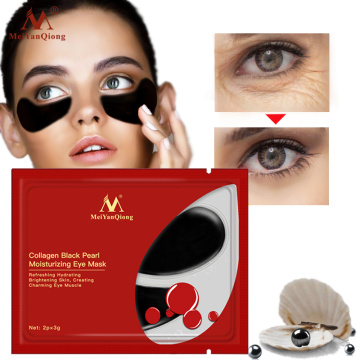 1Pair Black Pearls Crystal Collagen Eye Mask Eye Patches Dark Circles Remover Anti-Aging Wrinkle Eye Care Gel Eye Pads Skin Care