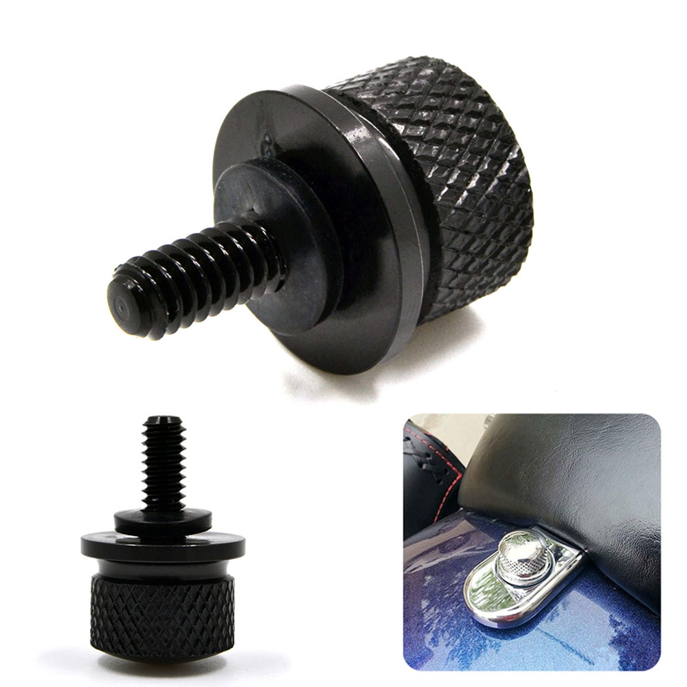 6mm Motorcycle 1/4'' Knurled Black Rear Fender Seat Bolt Seat Screw Nuts For Harley Sportster Softail Touring Dyna 1996-2015