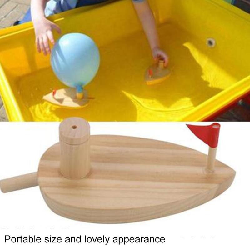 Kids Bath Toys Wooden Balloon Powered Boat Science Toys Development Learning Educational Birthday Early Classic Toy For Chi T6C1