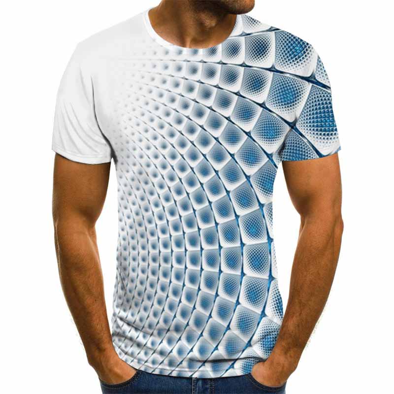 2020 new summer casual men's T-shirt 3D lattice Harajuku tops three-dimensional spiral T-shirt O-neck shirt plus size streetwear