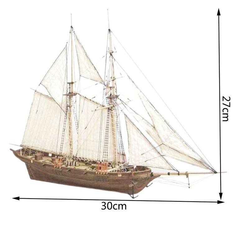 1:100 Wooden Sailboat Model Assembling Building Kits Ship Toys Sailing Model Assembled Wooden Kit DIY Wood Crafts Toy To Boy
