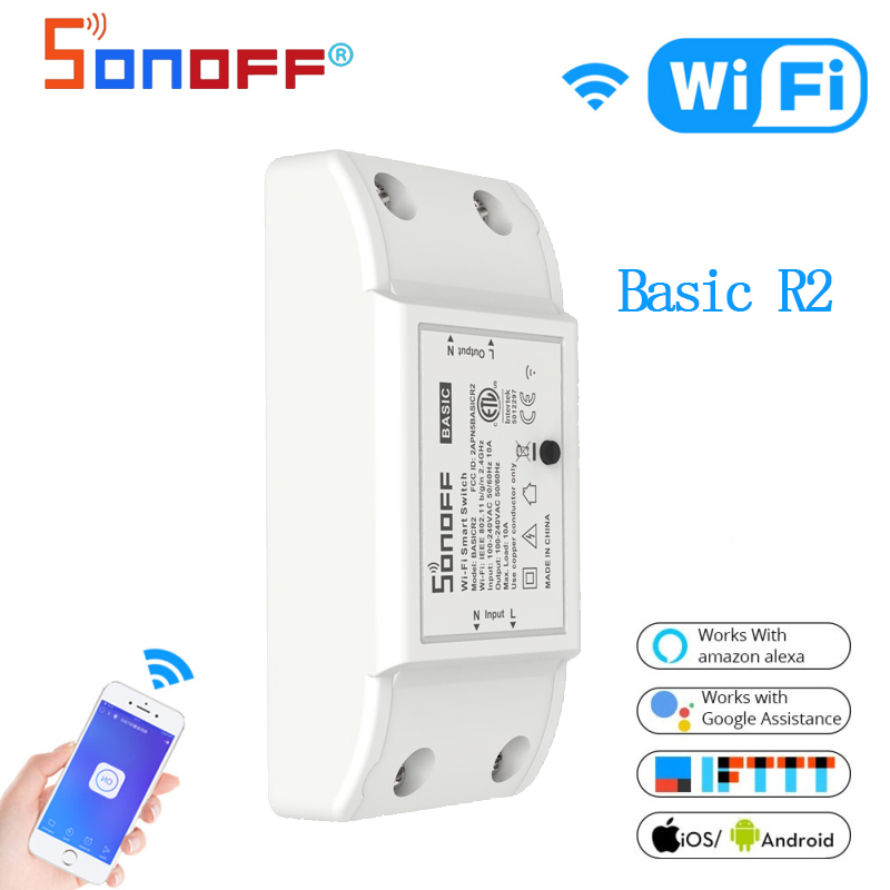 SONOFF Basic R2 WiFi Wireless Smart Switch Module Updated Version Smart Home DIY Switch eWeLink App Switch Smart Products