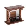 1:12 Dollhouse Wooden Wall-in Fireplace for Dolls House Miniature Furniture and Accessories