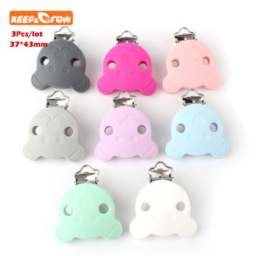 Keep&grow 3Pcs BPA Free Silicone Bear Clip DIY Baby Dummy Teether Pacifier chupetero Chain Craft Clips Nurse Toy Accessories