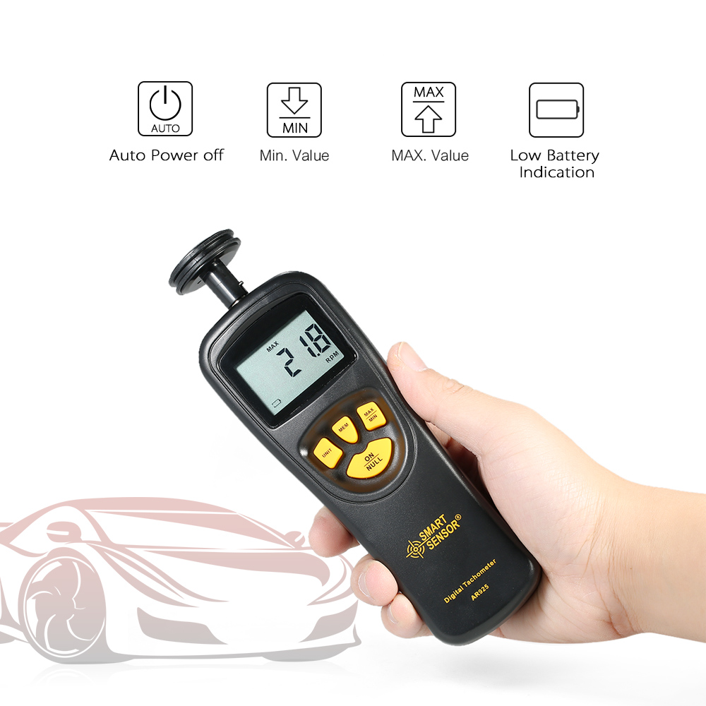 SMART SENSOR 0.5 ~ 19999 RPM Digital Tachometer speed meter Contact speed measuring instrument Tach Meter Wide Measuring Rang