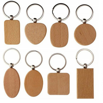Blank Round Rectangle Wooden Key Chain DIY Promotion Wood keychains Key Tags Promotional Gifts Accessories porte clef llaveros