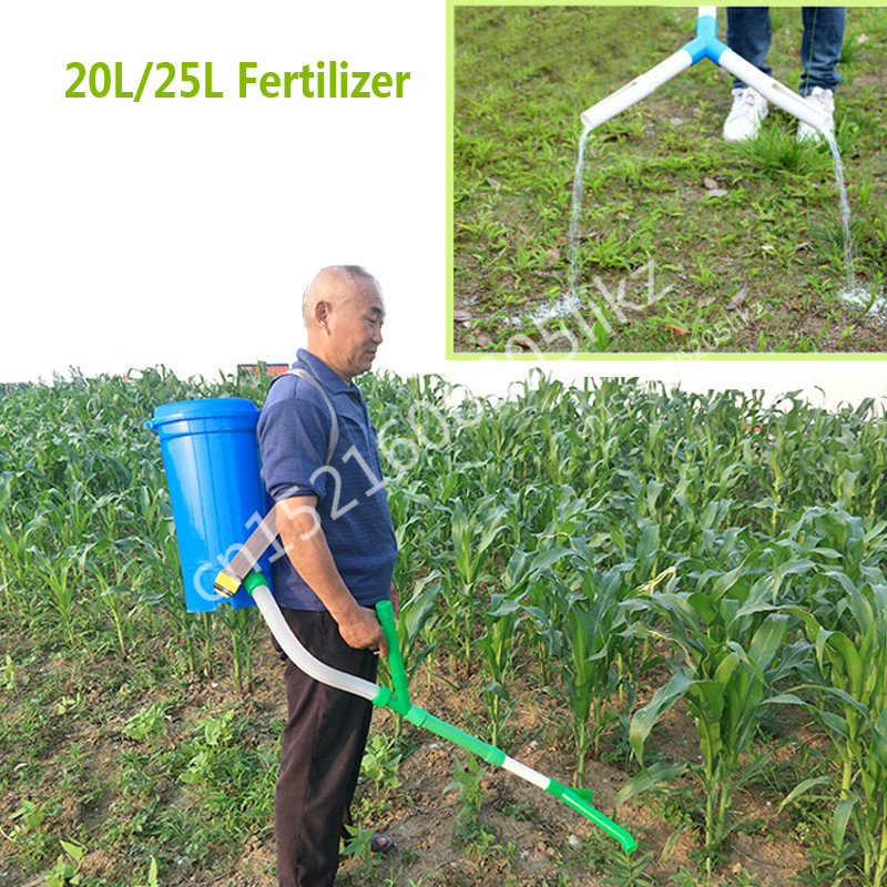 20/25L Multi-function 2-head Fertiliser Manual Corn and Vegetable Top Dressing Tools Small Fertilizer Spreader Garden Supplies