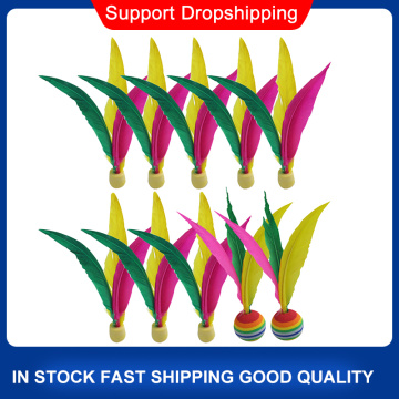 10PCS Outdoor Badminton Ball Set Children Rubber Shuttlecock Feather Shuttlecock For Beach Kids Children Game