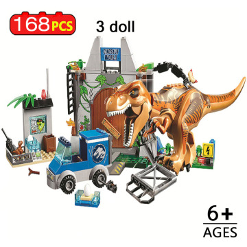 168pcs Tyrannosaurus Breakout Building Blocks Jurassic Parked Compatible Dinosaurs World Toy for Children