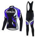 2020 STRAVA Pro Team Long Sleeve Cycling Jersey Set Bib Pants Ropa Ciclismo Bicycle Clothing MTB Bike Jersey Uniform Men Clothes