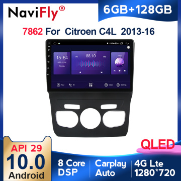 6G + 128G Android 10 QLED 4G Car Radio Multimedia Video Player for Citroen C4 C4L DS4 2013 2014 2015 2016 Navi GPS auto radio BT